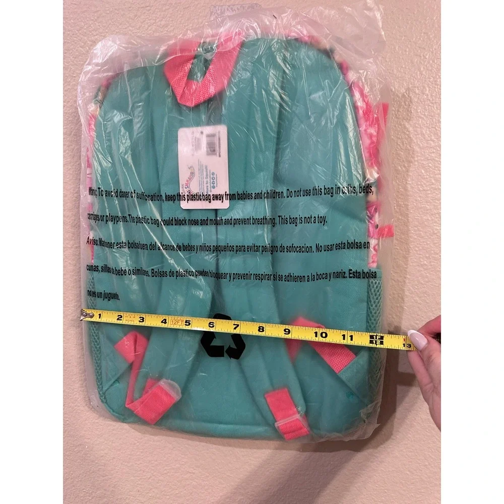Squishmallows Backpack Teal Owl‎ & Friends Print Kids School Bag New